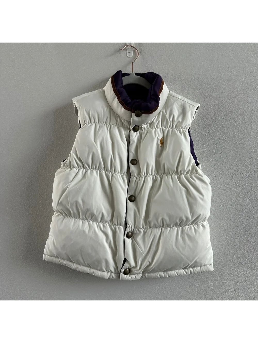 Polo Ralph Lauren Girl's Purple White Reversible Vest